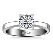 Round Diamond Solitaire Engagement Ring Icon 14K White Gold