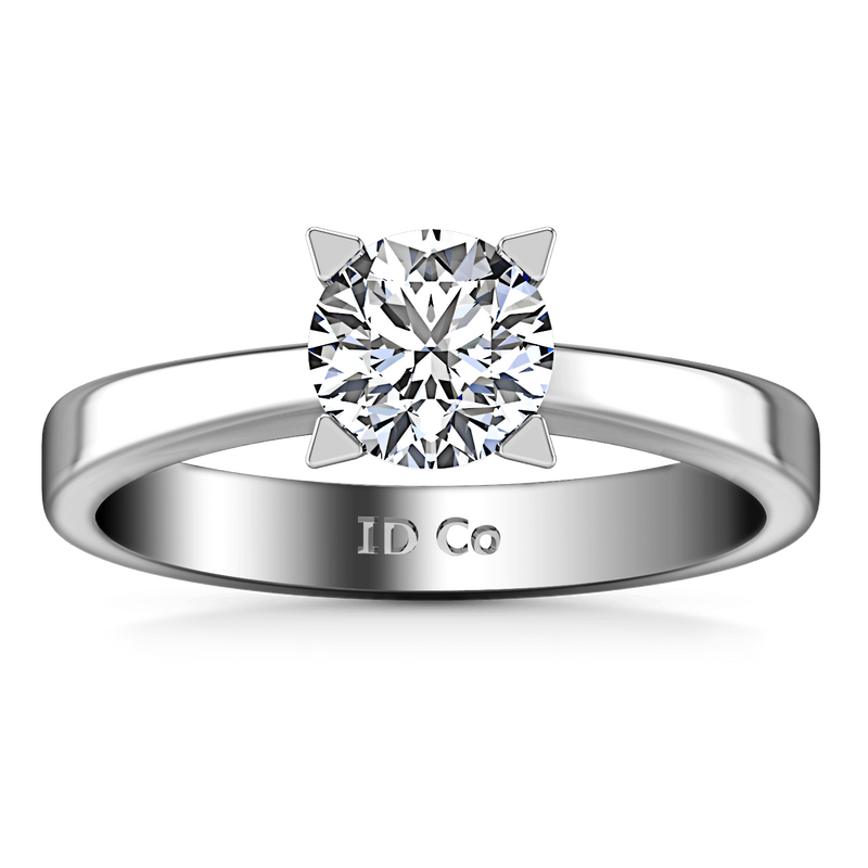 Round Diamond Solitaire Engagement Ring Icon 14K White Gold