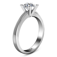 Round Diamond Solitaire Engagement Ring Icon 14K White Gold