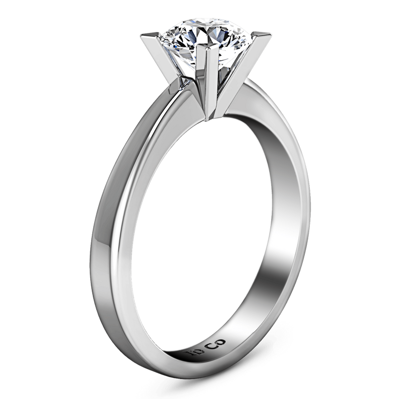 Round Diamond Solitaire Engagement Ring Icon 14K White Gold