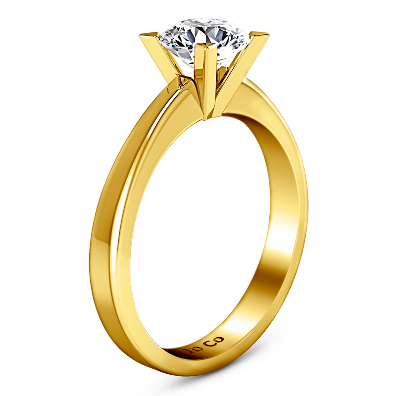 Solitaire Diamond Engagement Ring Icon 14K Yellow Gold