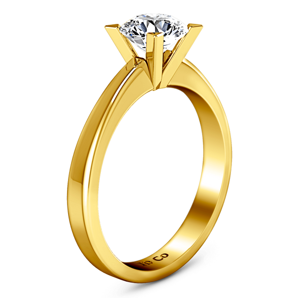 Solitaire Diamond Engagement Ring Icon 14K Yellow Gold