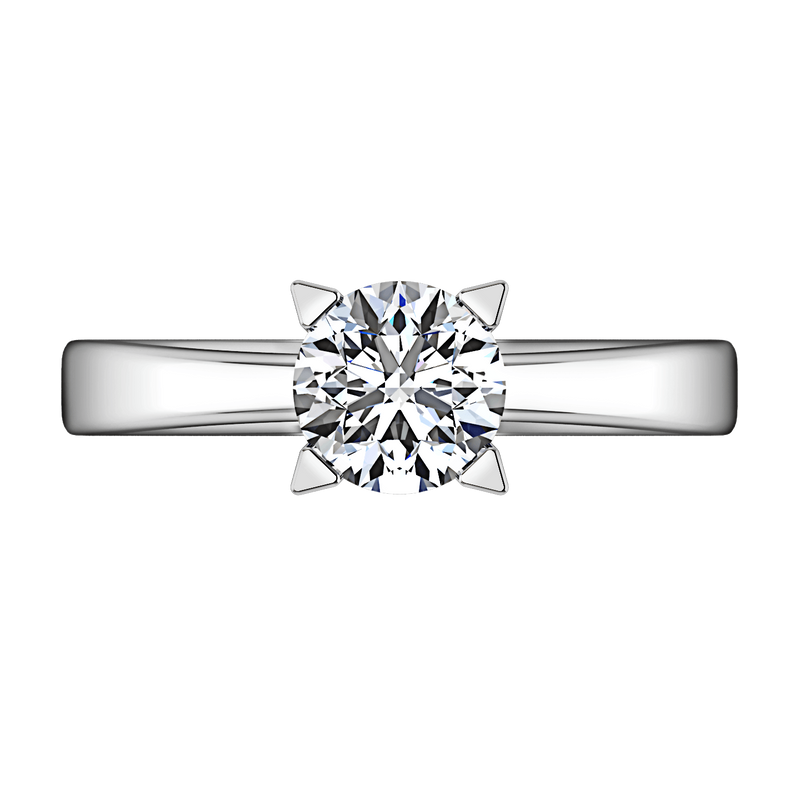 Round Diamond Solitaire Engagement Ring Icon 14K White Gold