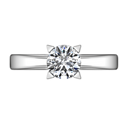 Round Diamond Solitaire Engagement Ring Icon 14K White Gold