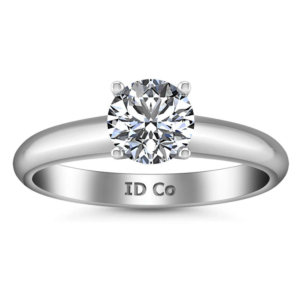 Round Diamond Solitaire Engagement Ring Carys 14K White Gold