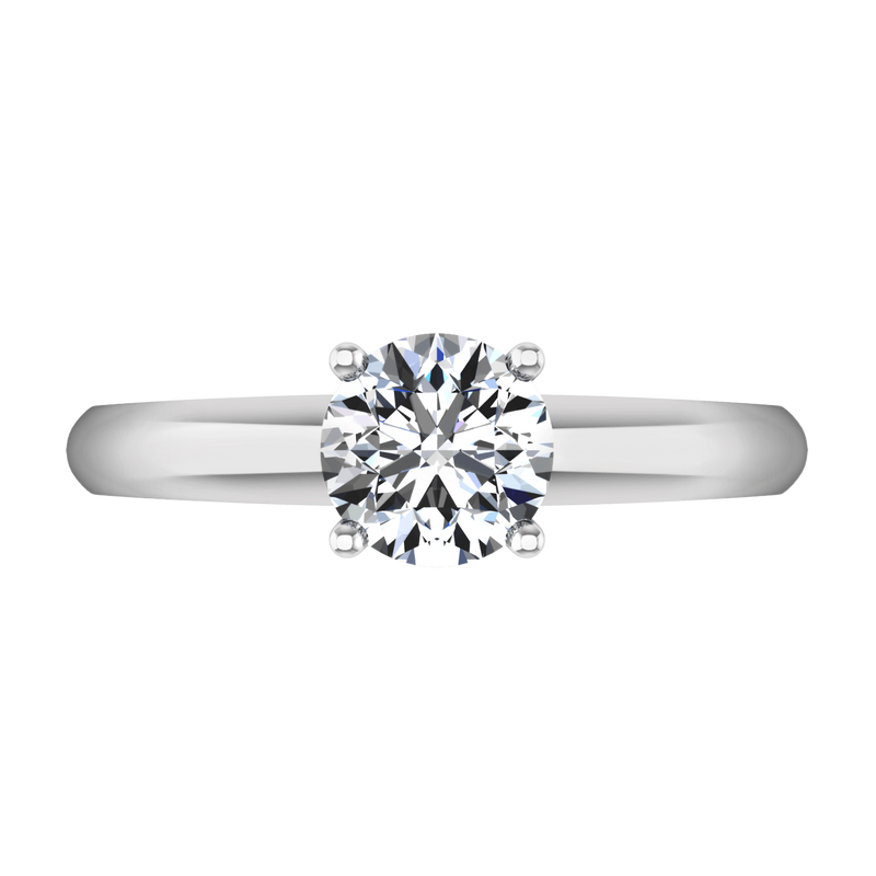 Round Diamond Solitaire Engagement Ring Carys 14K White Gold