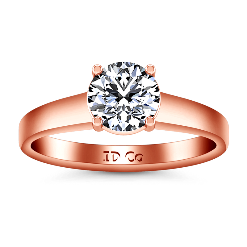 Solitaire Diamond Engagement Ring Valse  14K Rose Gold