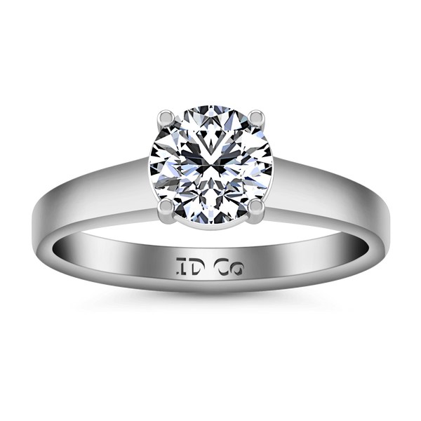 Round Diamond Solitaire Engagement Ring Valse  14K White Gold