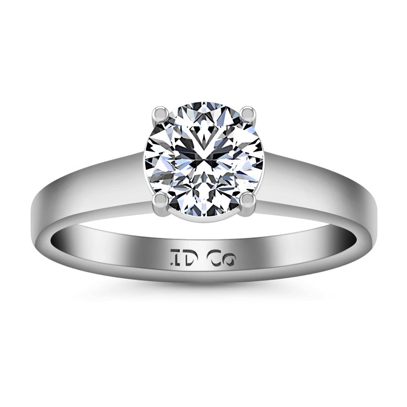 Round Diamond Solitaire Engagement Ring Valse  14K White Gold