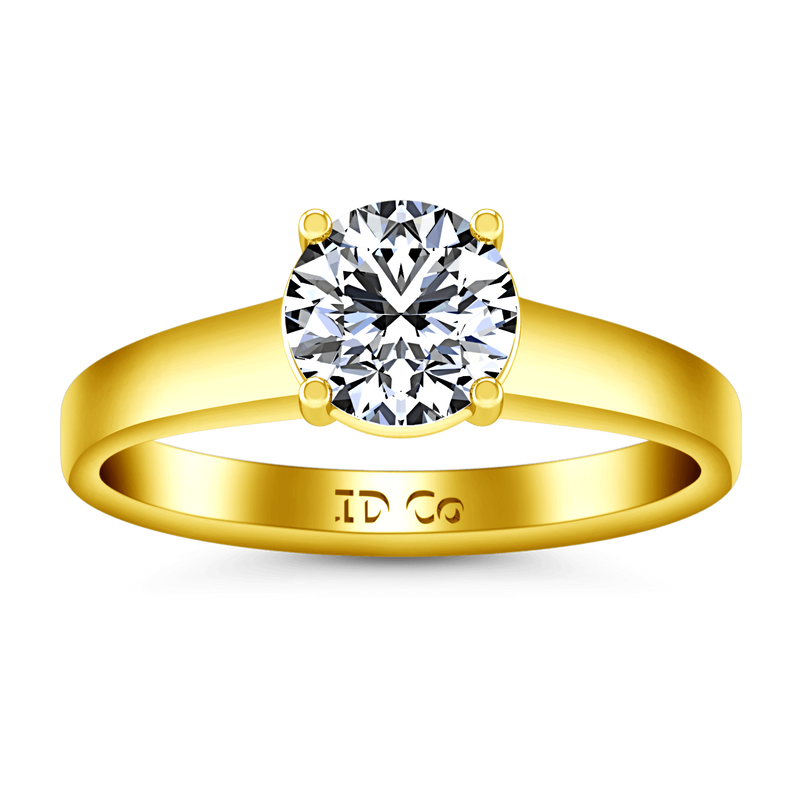 Solitaire Diamond Engagement Ring Valse  14K Yellow Gold