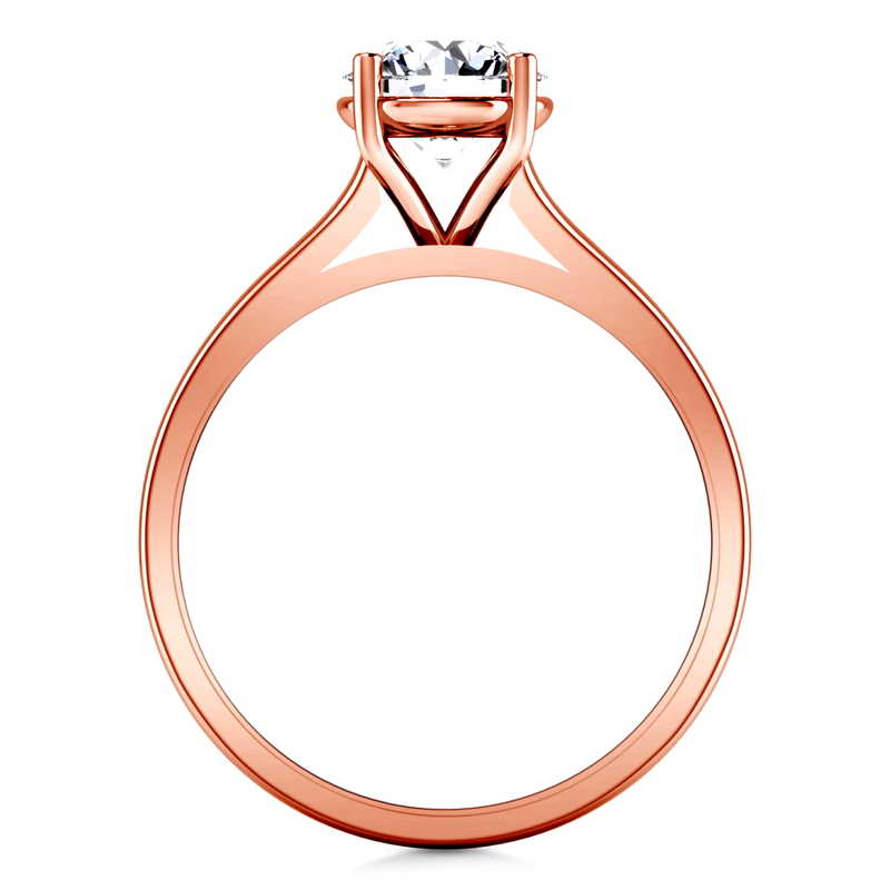 Solitaire Diamond Engagement Ring Valse  14K Rose Gold