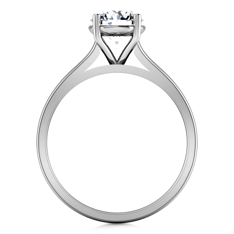 Round Diamond Solitaire Engagement Ring Valse  14K White Gold