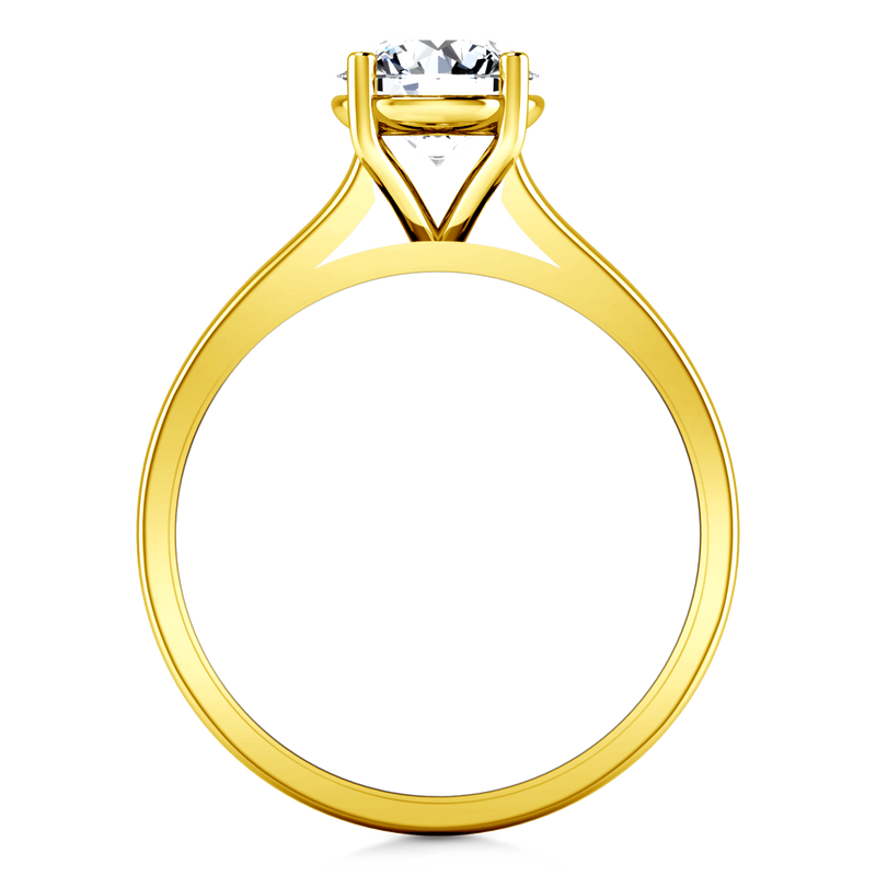 Solitaire Diamond Engagement Ring Valse  14K Yellow Gold