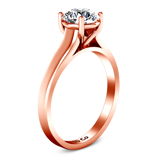 Solitaire Diamond Engagement Ring Valse  14K Rose Gold