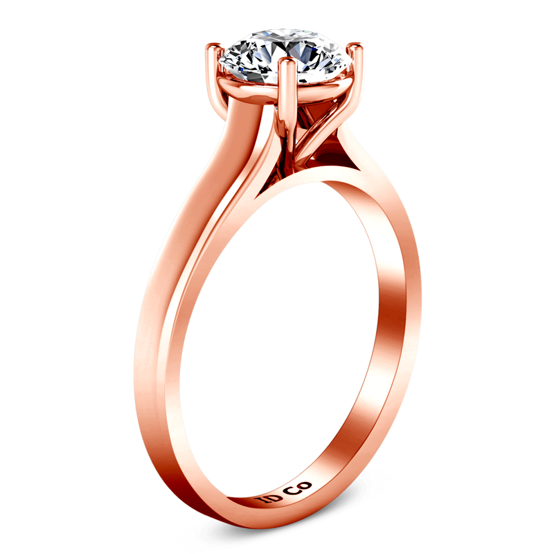 Solitaire Diamond Engagement Ring Valse  14K Rose Gold