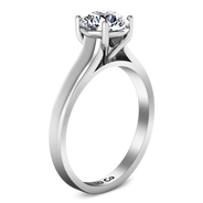 Round Diamond Solitaire Engagement Ring Valse  14K White Gold