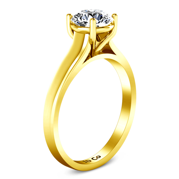 Solitaire Diamond Engagement Ring Valse  14K Yellow Gold