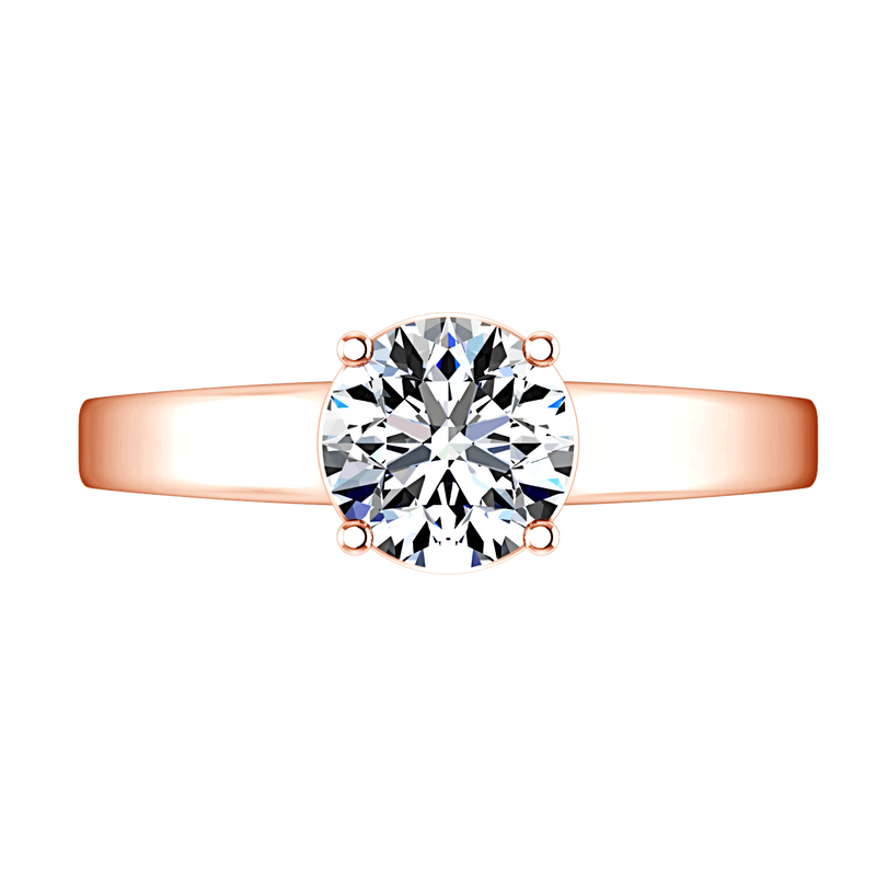 Solitaire Diamond Engagement Ring Valse  14K Rose Gold