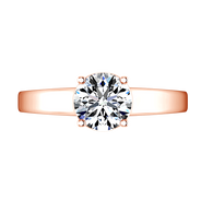 Solitaire Diamond Engagement Ring Valse  14K Rose Gold