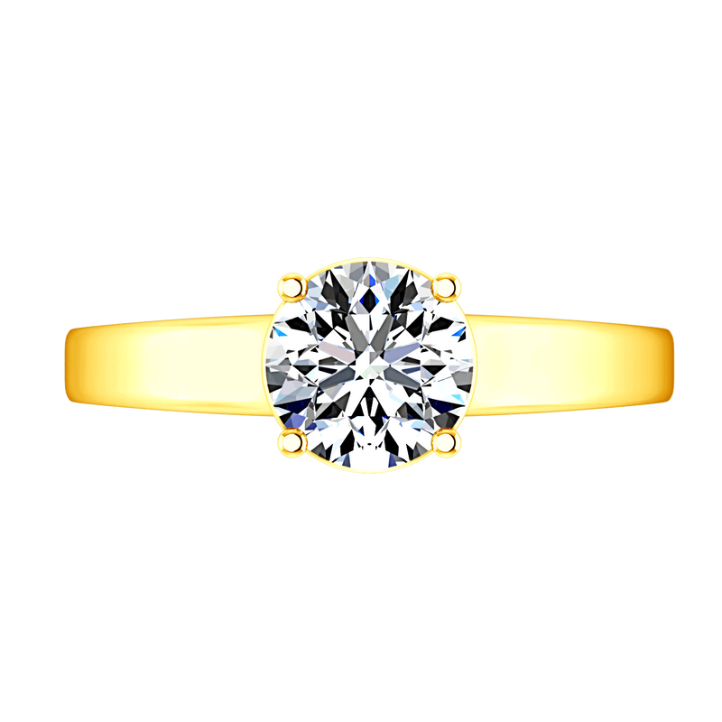 Solitaire Diamond Engagement Ring Valse  14K Yellow Gold