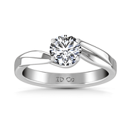 Round Diamond Solitaire Engagement Ring Laurel 14K White Gold