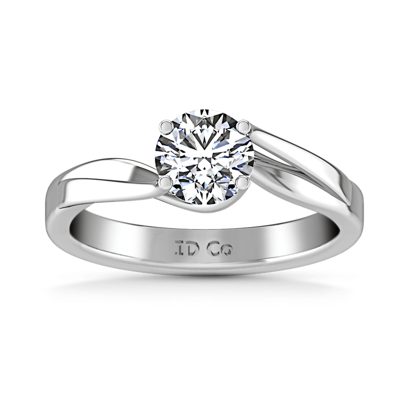Round Diamond Solitaire Engagement Ring Laurel 14K White Gold