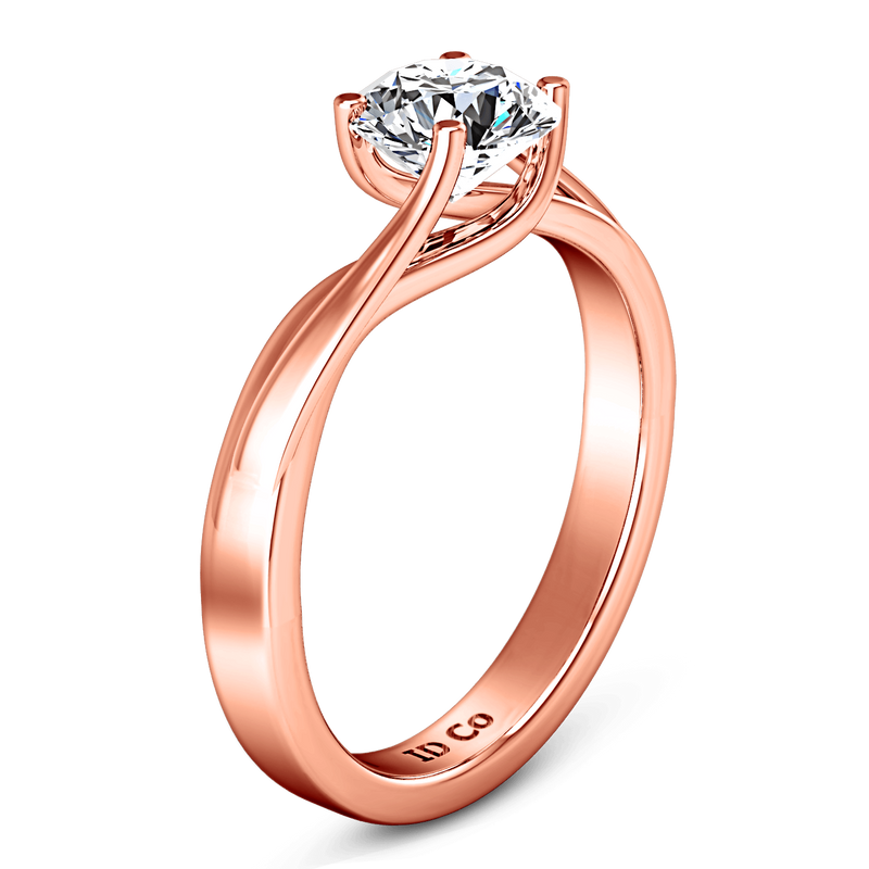 Solitaire Diamond Engagement Ring Laurel 14K Rose Gold