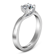 Round Diamond Solitaire Engagement Ring Laurel 14K White Gold