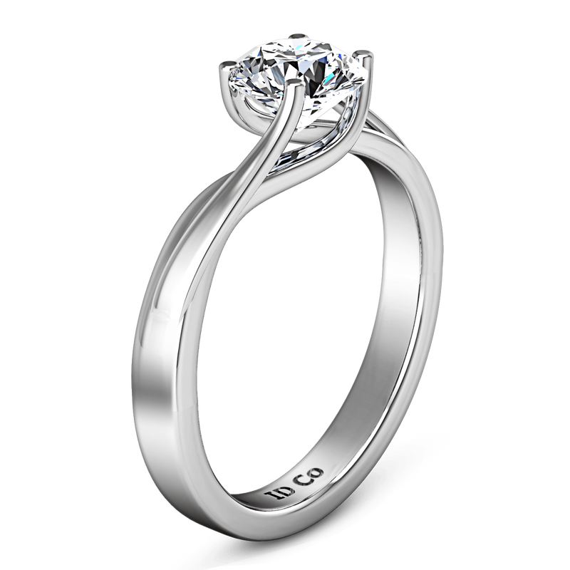 Round Diamond Solitaire Engagement Ring Laurel 14K White Gold