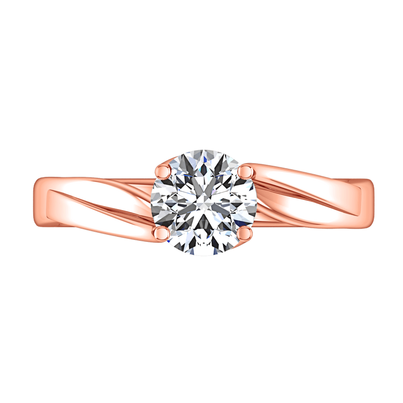 Solitaire Diamond Engagement Ring Laurel 14K Rose Gold
