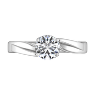 Round Diamond Solitaire Engagement Ring Laurel 14K White Gold