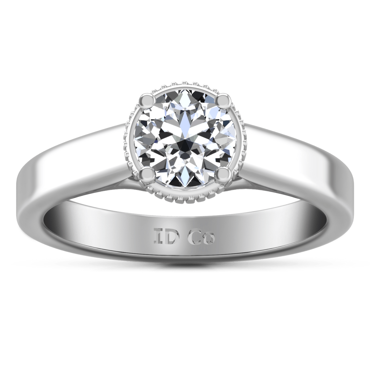Round Diamond Solitaire Engagement Ring Carina  14K White Gold