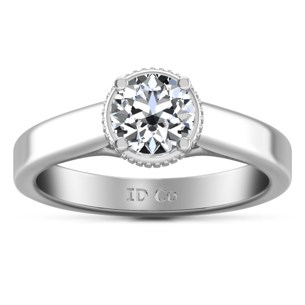 Round Diamond Solitaire Engagement Ring Carina  14K White Gold