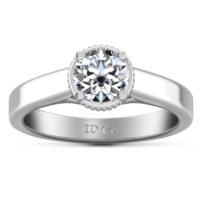 Round Diamond Solitaire Engagement Ring Carina  14K White Gold