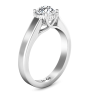 Round Diamond Solitaire Engagement Ring Carina  14K White Gold