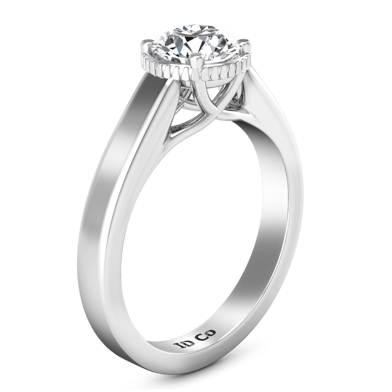 Round Diamond Solitaire Engagement Ring Carina  14K White Gold