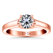 Solitaire Diamond Engagement Ring Royale Lattice 14K Rose Gold