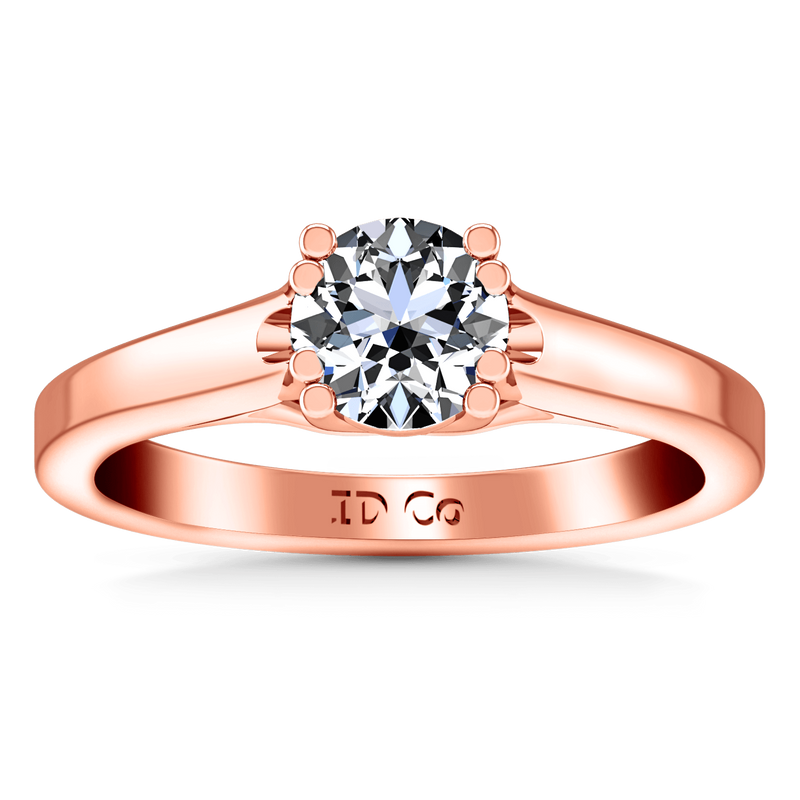 Solitaire Diamond Engagement Ring Royale Lattice 14K Rose Gold