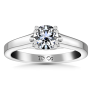 Round Diamond Solitaire Engagement Ring Royale Lattice 14K White Gold
