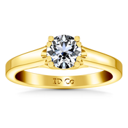 Solitaire Diamond Engagement Ring Royale Lattice 14K Yellow Gold