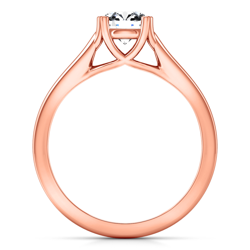 Solitaire Diamond Engagement Ring Royale Lattice 14K Rose Gold