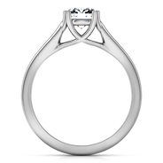 Round Diamond Solitaire Engagement Ring Royale Lattice 14K White Gold