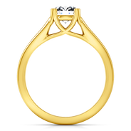 Solitaire Diamond Engagement Ring Royale Lattice 14K Yellow Gold