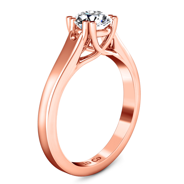 Solitaire Diamond Engagement Ring Royale Lattice 14K Rose Gold
