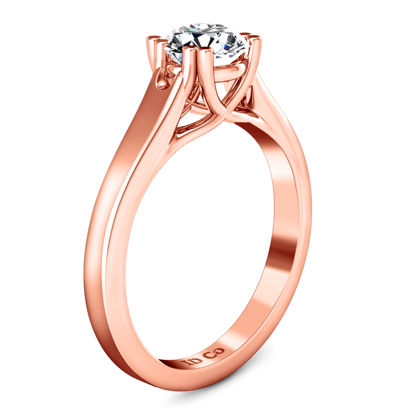 Solitaire Diamond Engagement Ring Royale Lattice 14K Rose Gold
