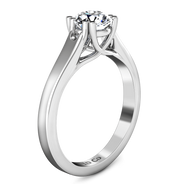Round Diamond Solitaire Engagement Ring Royale Lattice 14K White Gold