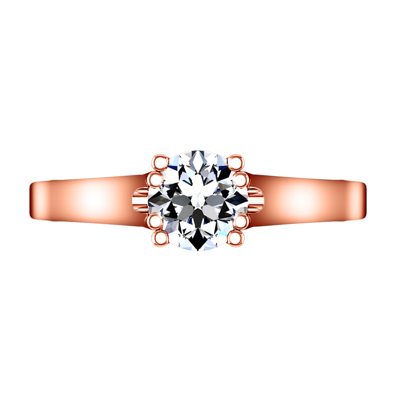 Solitaire Diamond Engagement Ring Royale Lattice 14K Rose Gold