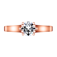 Solitaire Diamond Engagement Ring Royale Lattice 14K Rose Gold
