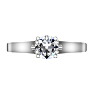 Round Diamond Solitaire Engagement Ring Royale Lattice 14K White Gold