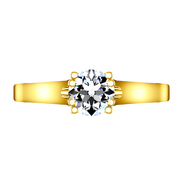 Solitaire Diamond Engagement Ring Royale Lattice 14K Yellow Gold